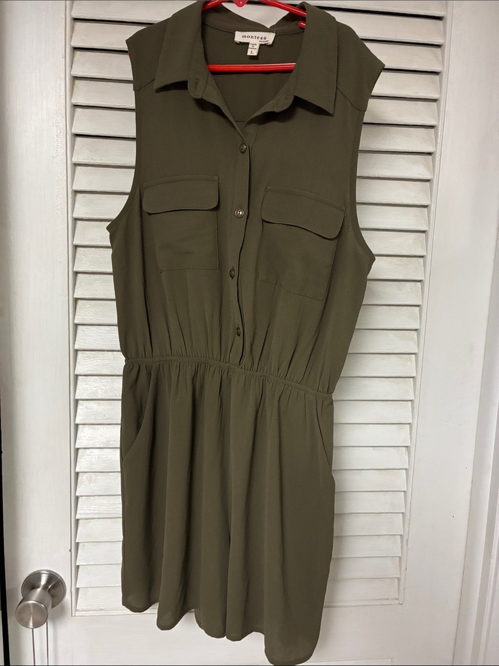 Montezus Olive Green Sleeveless Romper